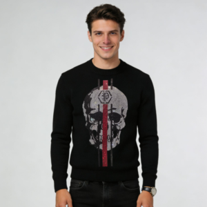 European and American style winter men's crew neck knitted jacquard fasion sweater 07