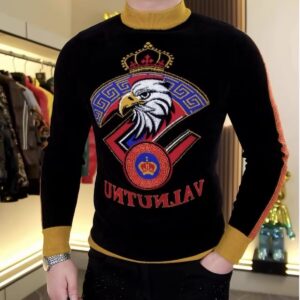 European and American style winter men's crew neck knitted jacquard fasion sweater 01