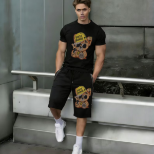 High End Fashion Men’s Two‑Piece Outfit With Hot‑Fix Rhinestone Fine Craft High Quality Tracksuit
