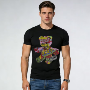 New Trendy Men’s Cotton T-Shirt with Luxury Hotfix Rhinestones
