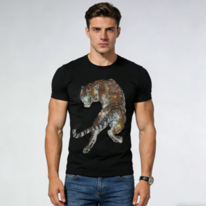New Arrival Premium Cotton Tee for Men with Rhinestone Design