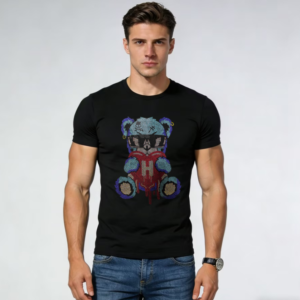 High Quality Cotton T-Shirt for Men with Trendy Hotfix Rhinestones