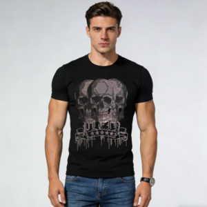 Men’s New Style Casual Cotton T-Shirt with Hotfix Rhinestones