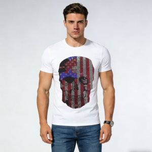 Men’s Premium Casual T-Shirt Featuring Rhinestone Embellishments
