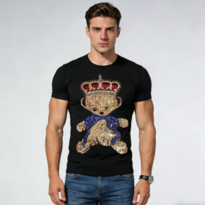 Men’s Daily Casual T-Shirt with High Quality & Rhinestone Design
