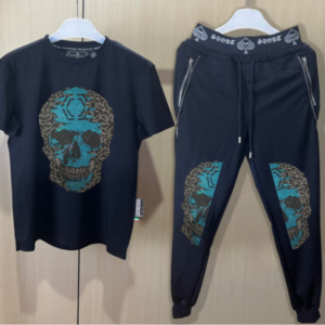 Hot sale men's two-piece set outfit with luxury rhinestones summer tracksuit trendy outfit